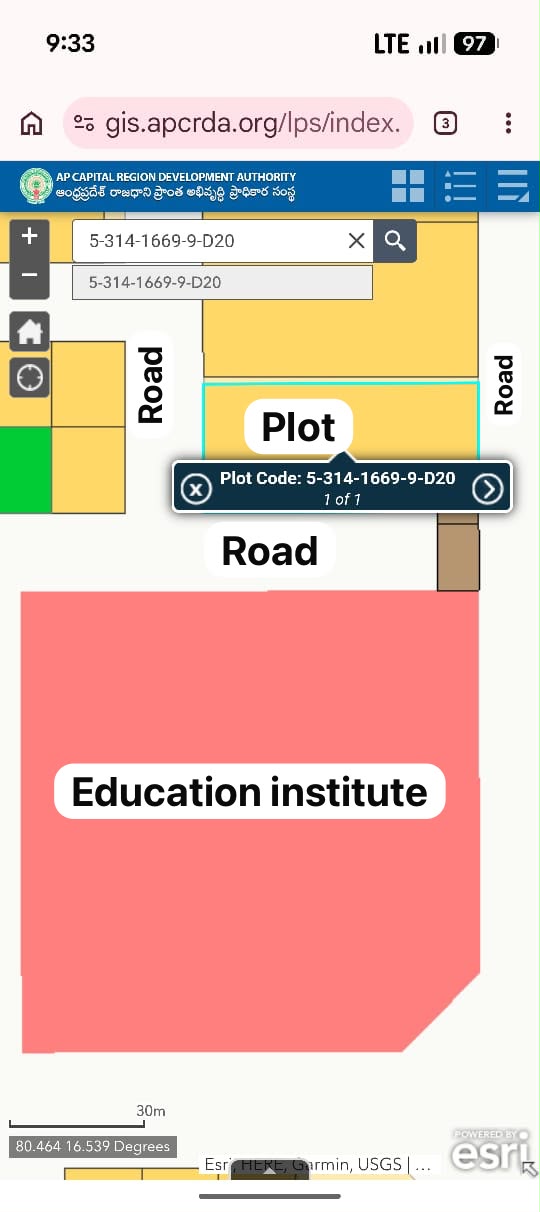 Residential plot in Abbarajupalem, Amaravathi
